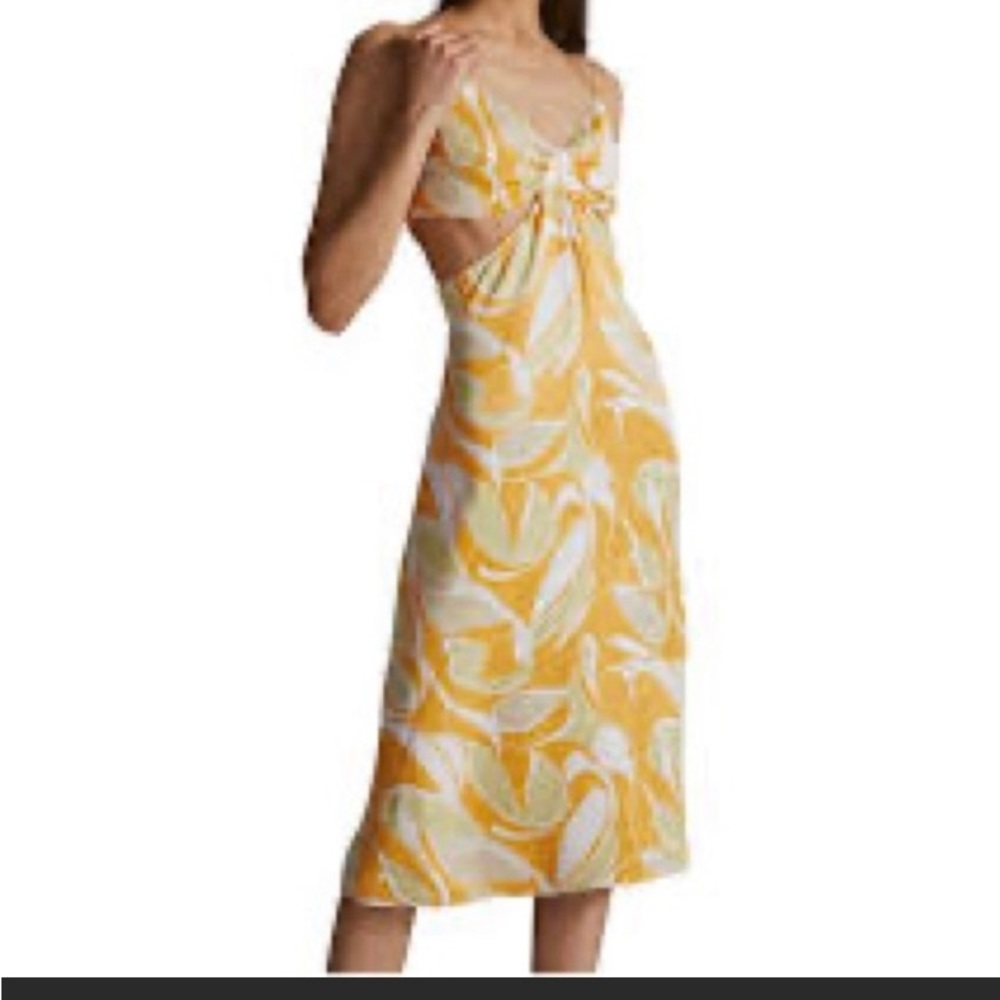 Anthropology silky cutoff maxi floral dress
